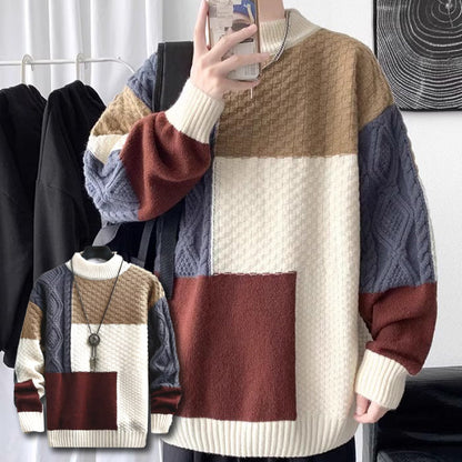🔥Men's jumper with vintage colour blocks