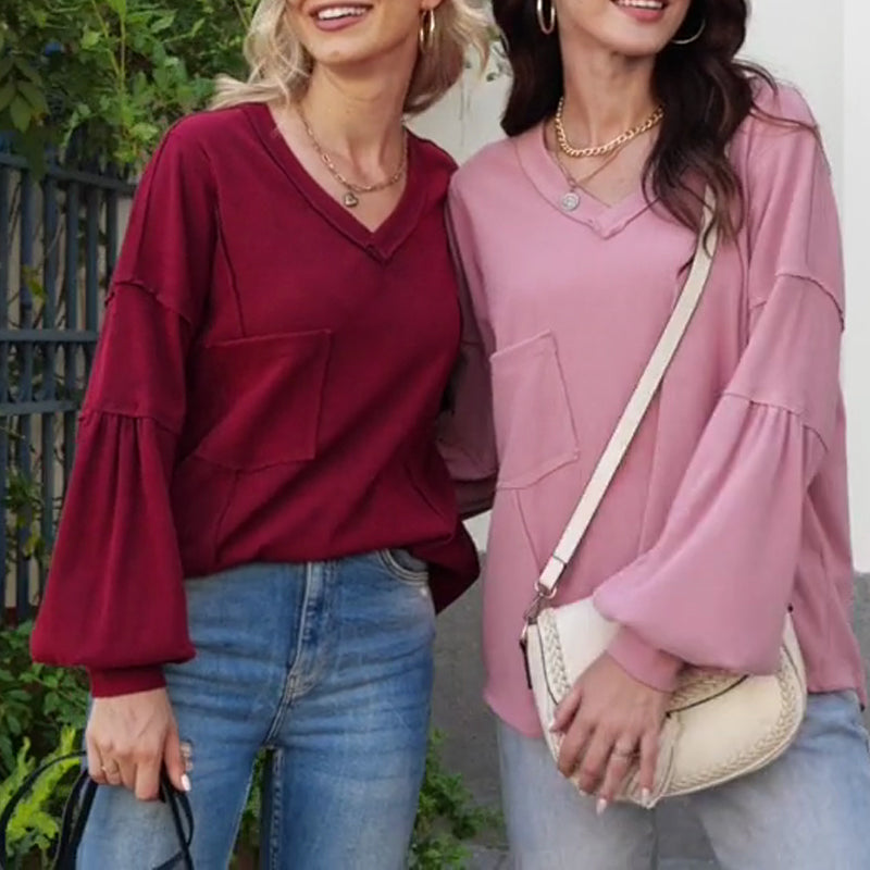 ✨ Women’s Casual V-Neck Knit Top – Soft, Flattering & Perfect for Any Occasion