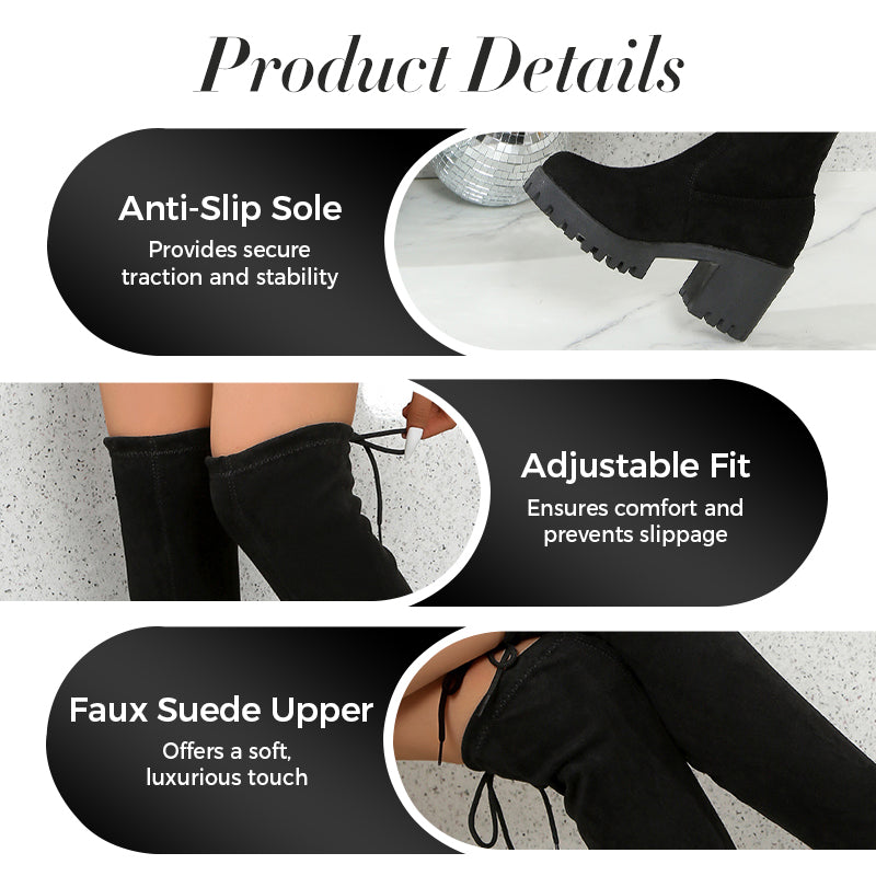 Women's Stylish Solid Color Knee Boots