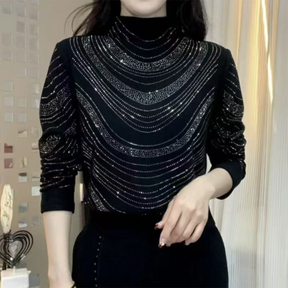 Women’s Graceful Long Sleeve Top With Sequins