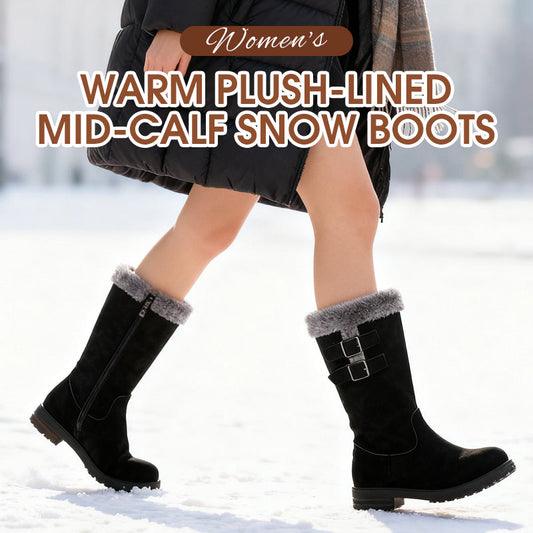 Women's Warm Plush-Lined Mid-Calf Snow Boots