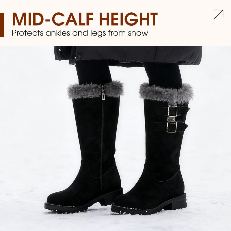 Women's Warm Plush-Lined Mid-Calf Snow Boots