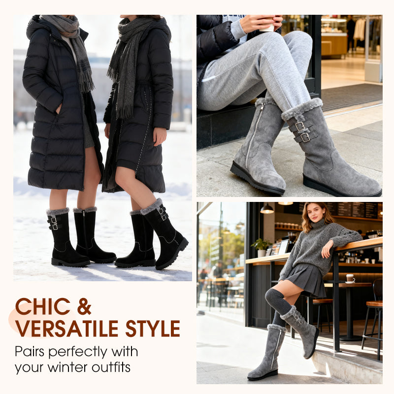 Women's Warm Plush-Lined Mid-Calf Snow Boots