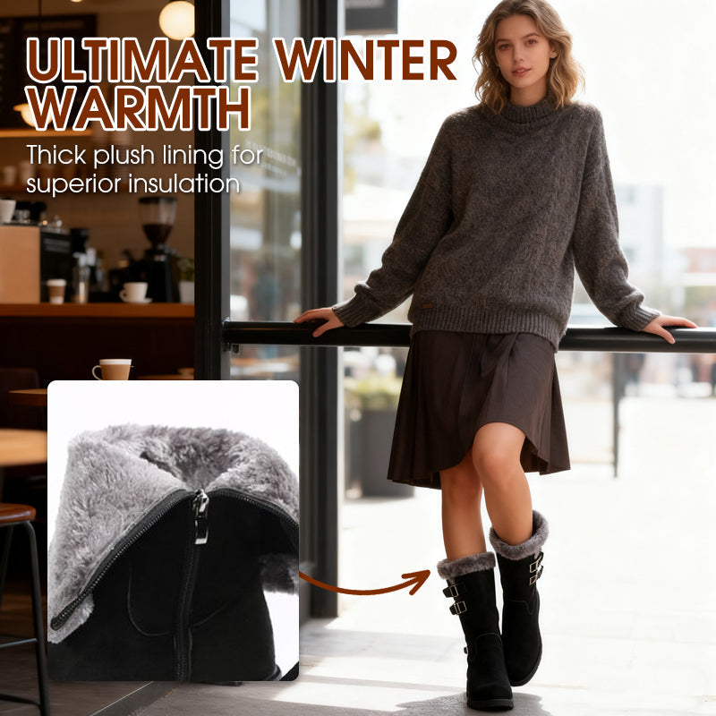 Women's Warm Plush-Lined Mid-Calf Snow Boots