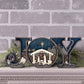 Wooden JOY Nativity Scene Christmas Ornament