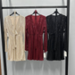 🔥Limited-time offer-Women's Sparkly V-Neck Long Sleeve Dress with Waist Tie