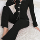 🔥Limited-Time Lowest Price⚡Women's Ribbed Knit Pajamas Sets with Lapel Collar & Bows