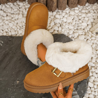 Women’s Warm Faux Fur Lined Slip-On Platform Boots