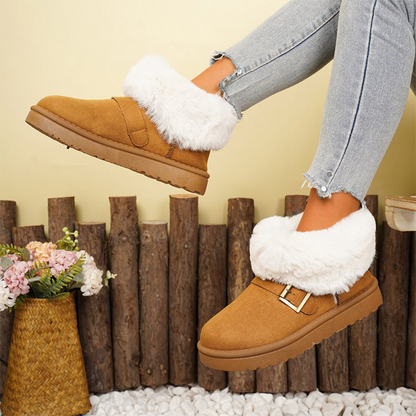 Women’s Warm Faux Fur Lined Slip-On Platform Boots