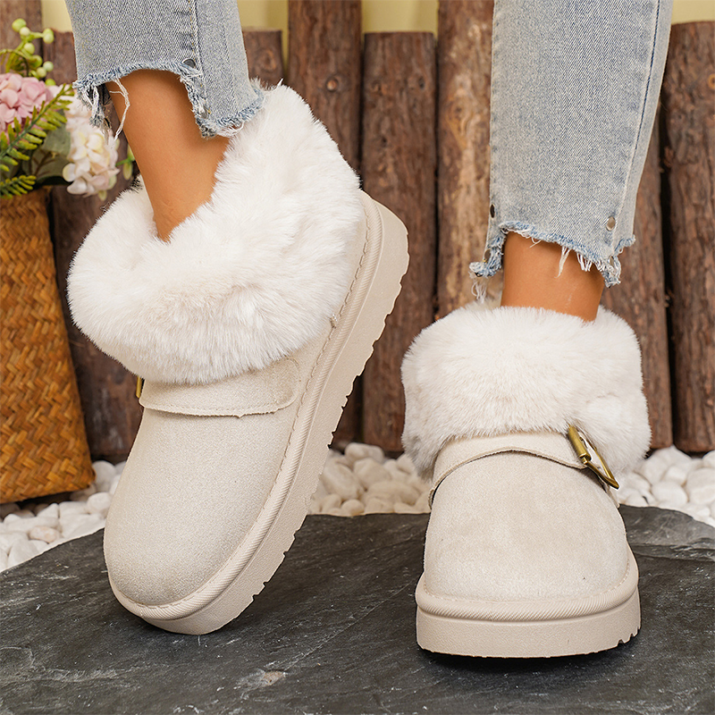 Women’s Warm Faux Fur Lined Slip-On Platform Boots