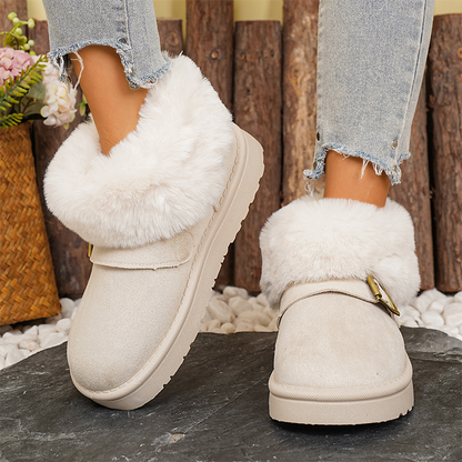Women’s Warm Faux Fur Lined Slip-On Platform Boots