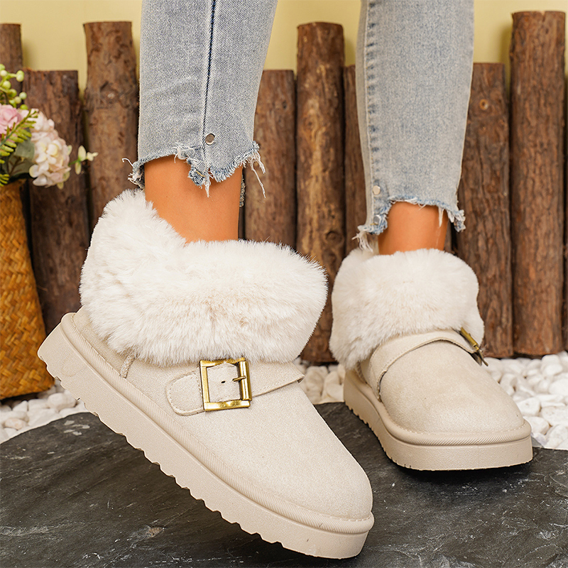 Women’s Warm Faux Fur Lined Slip-On Platform Boots