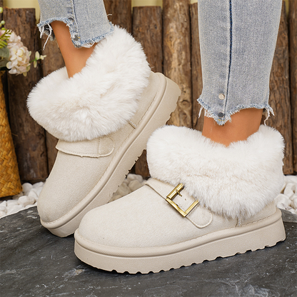 Women’s Warm Faux Fur Lined Slip-On Platform Boots