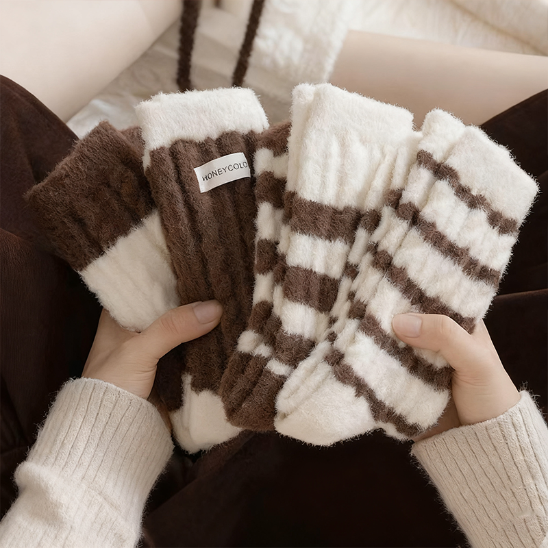 🔥✨Striped & Solid Color Block Casual Socks🧦