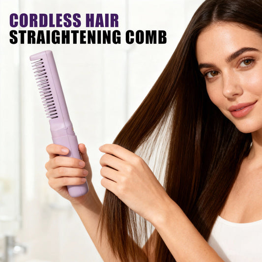 🎄Xmas Sale-Up to 49% OFF💇‍♀️Portable Cordless Hair Straightening Comb(🎁V-Shaped Hair Straightening Comb)