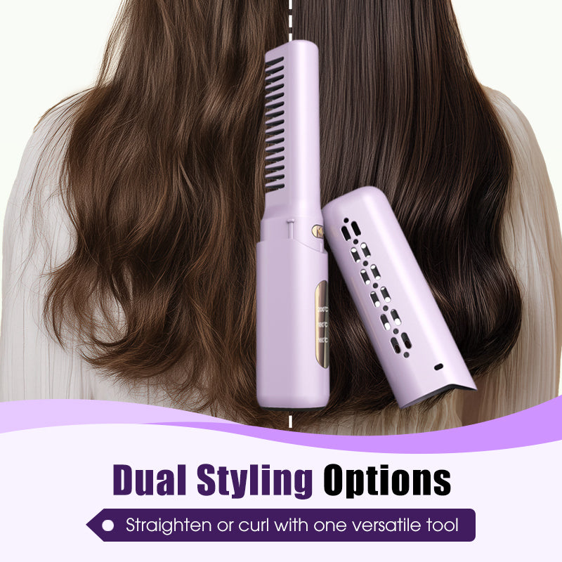 🎄Xmas Sale-Up to 49% OFF💇‍♀️Portable Cordless Hair Straightening Comb(🎁V-Shaped Hair Straightening Comb)