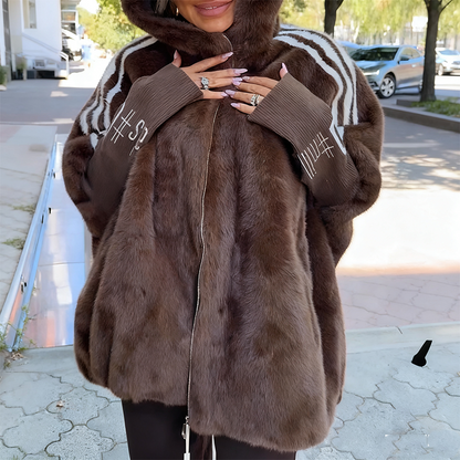 🔥New Arrivals Hot Sale⚡Women's Casual Hooded Zip-Up Plush Coat