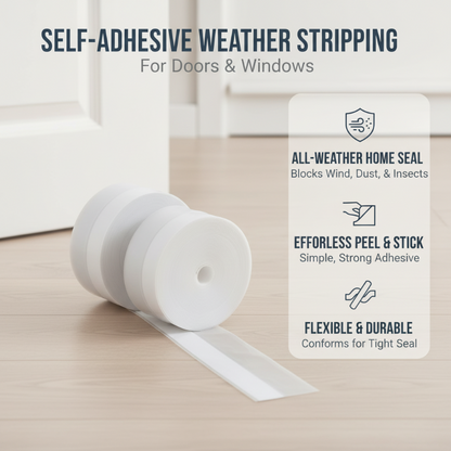 🪟 50% OFF NOW! 🌡️ Self-Adhesive Weather Stripping – Wind-Proof, Insulates & Easy to Apply 🏠