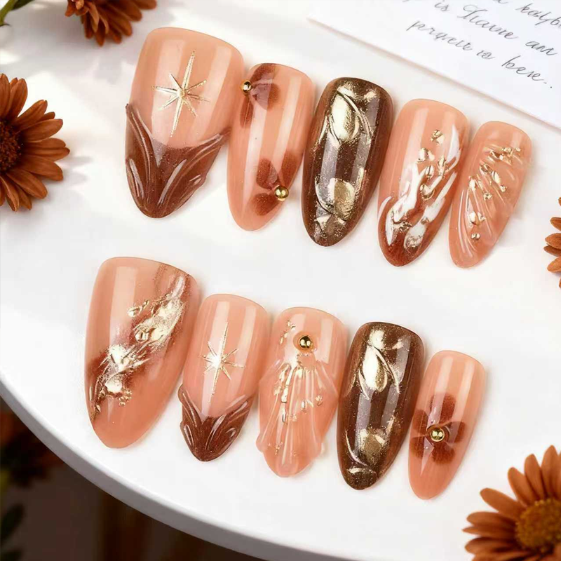 🎅✨Xmas Sale 50% OFF💥30 PCS Handcrafted Almond Press-On Nails Set💅