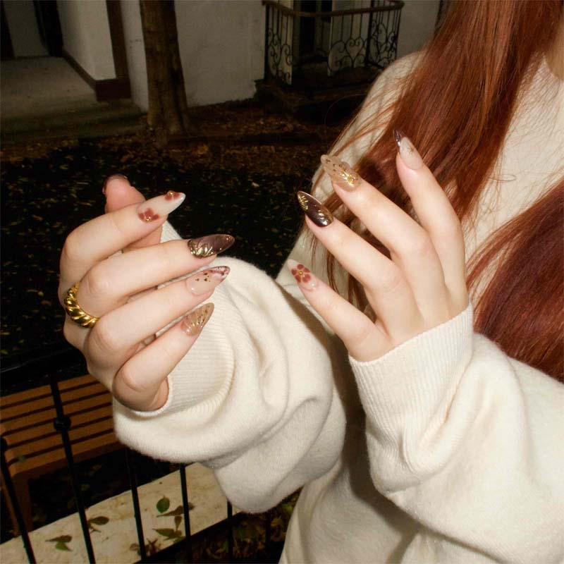 🎅✨Xmas Sale 50% OFF💥30 PCS Handcrafted Almond Press-On Nails Set💅