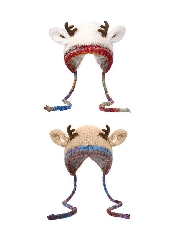 🎁🎄Christmas Sale 50% OFF! 🦌Original design Festive Christmas Antler Hat🧶