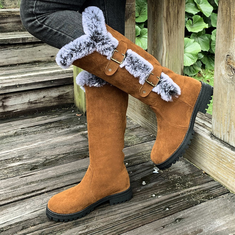 Women's Thick Plush Mid-Calf Snow Boots
