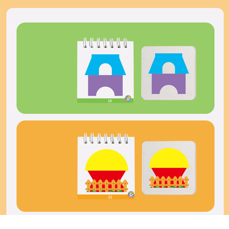 50% OFF🎁60 Levels🏆🧩 -✨【Geometric House Layering Puzzle with Wooden Base】✨