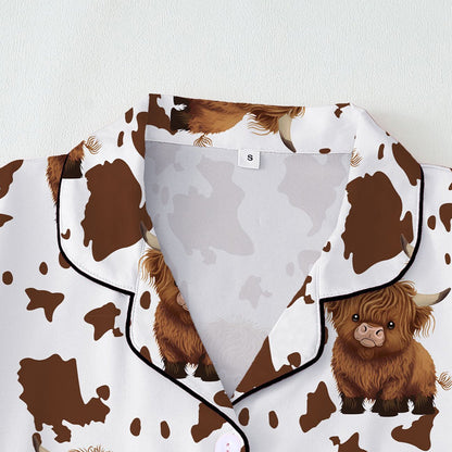 Women's Cartoon Print Comfortable Pajama Set: Long Sleeve Top & Pants