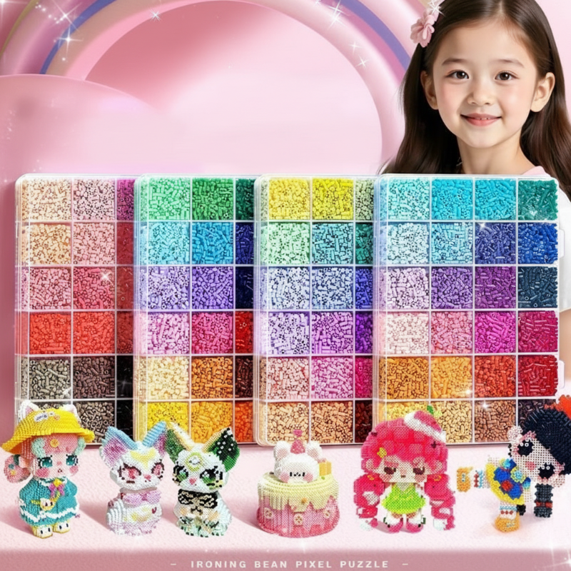 💝96-Color Fuse Beads Complete Kit✨ - Ultimate Set with Iron, Pegboards & Patterns for Endless DIY Crafts!🌟