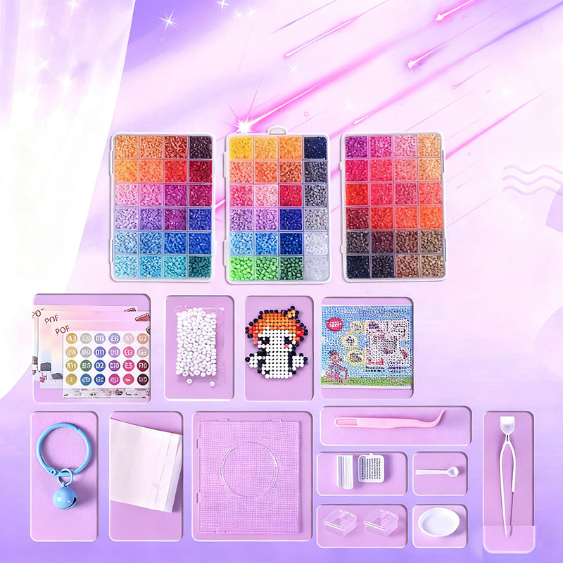 💝96-Color Fuse Beads Complete Kit✨ - Ultimate Set with Iron, Pegboards & Patterns for Endless DIY Crafts!🌟