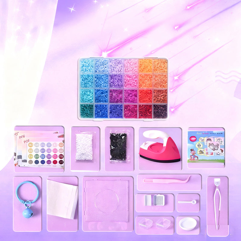 💝96-Color Fuse Beads Complete Kit✨ - Ultimate Set with Iron, Pegboards & Patterns for Endless DIY Crafts!🌟