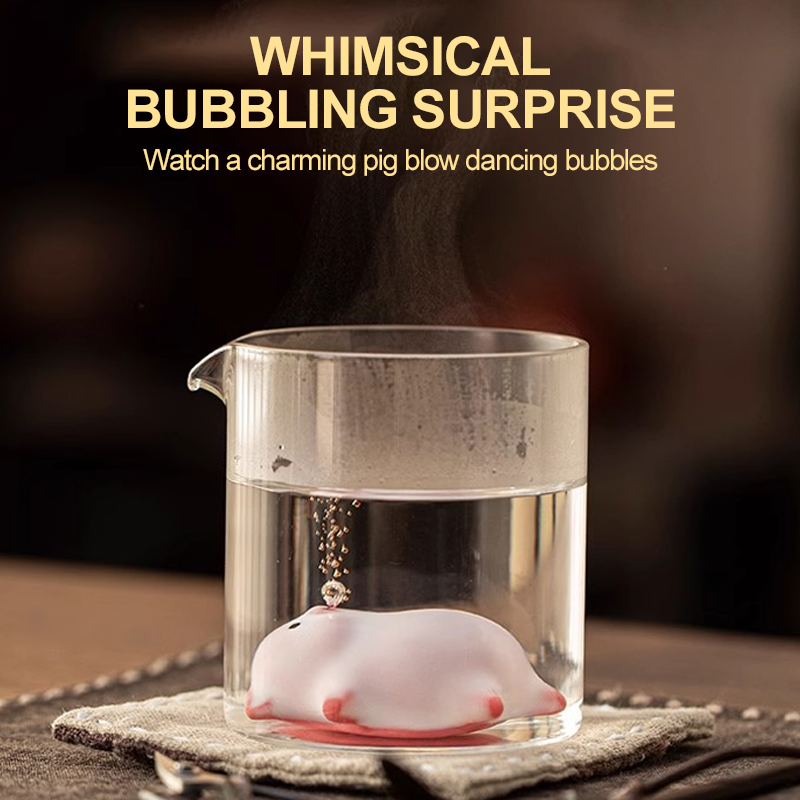 Adorable Bubbling Pig Tea Pet &Tea Cup Set