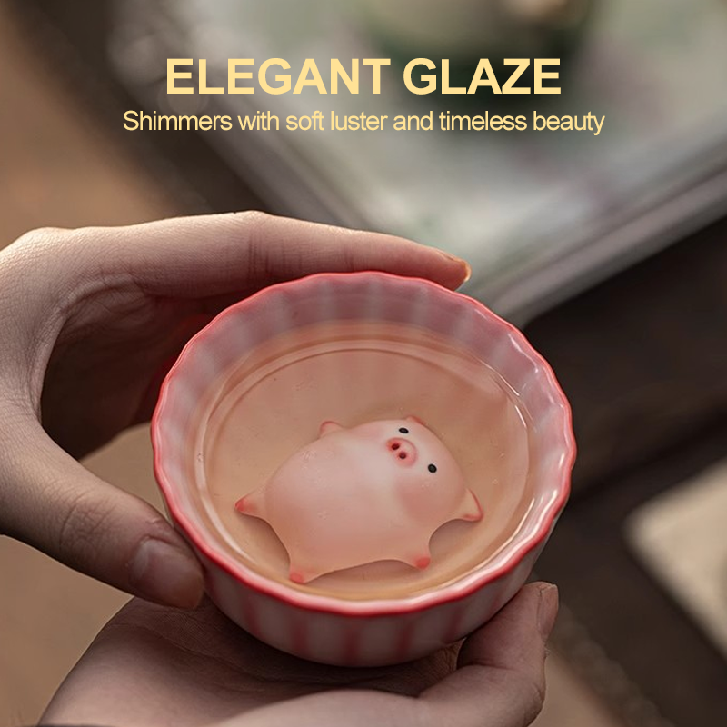 Adorable Bubbling Pig Tea Pet &Tea Cup Set