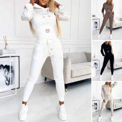 🔥Women's Two-Piece Hooded Tracksuit Set - Comfortable & Stylish Athletic Wear for Training and Casual Loungewear 🏃‍♀️💫