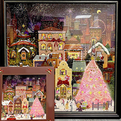 500-Piece Christmas Jigsaw Puzzle with Gold Foil