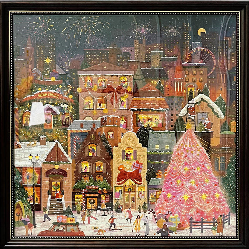 500-Piece Christmas Jigsaw Puzzle with Gold Foil
