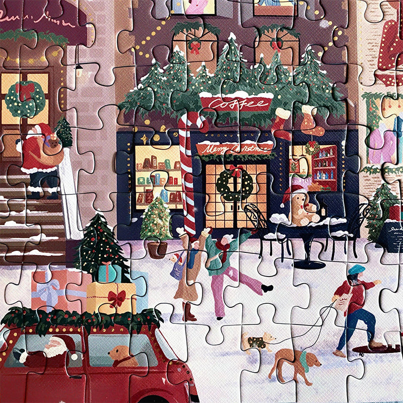 500-Piece Christmas Jigsaw Puzzle with Gold Foil