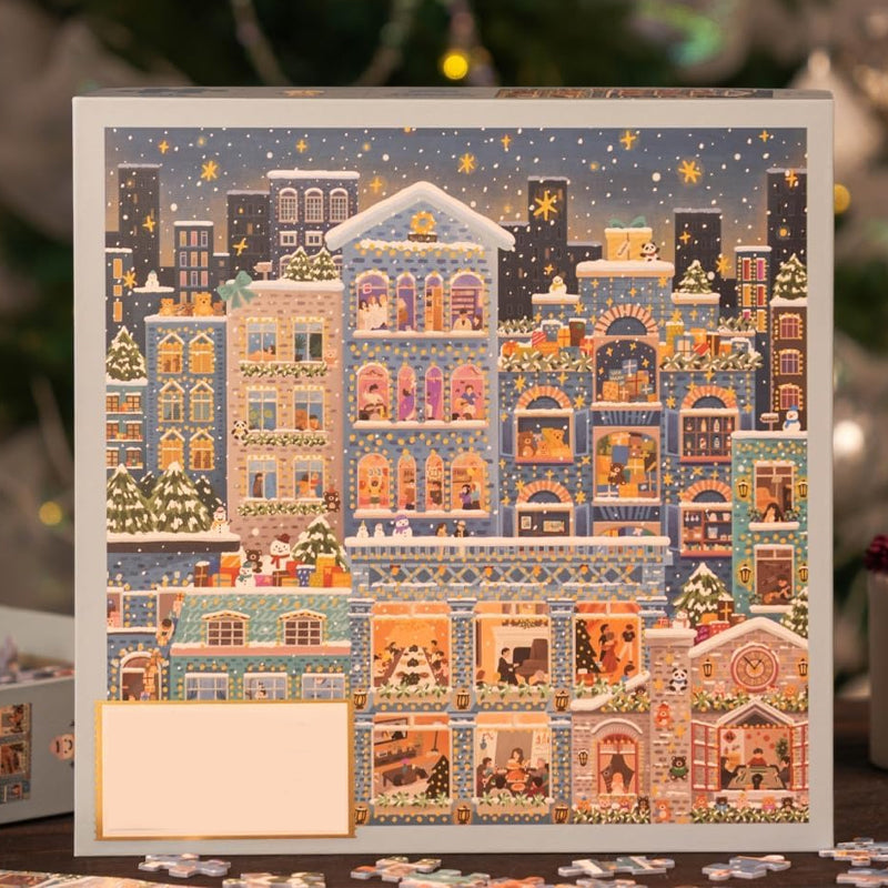 500-Piece Christmas Jigsaw Puzzle with Gold Foil