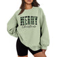 🎄🔥Festive Letter Print Sweatshirt - Women's Cozy Oversized Crewneck for Christmas & Holiday Season