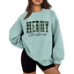🎄🔥Festive Letter Print Sweatshirt - Women's Cozy Oversized Crewneck for Christmas & Holiday Season