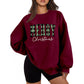 🎄🔥Festive Letter Print Sweatshirt - Women's Cozy Oversized Crewneck for Christmas & Holiday Season