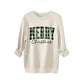 🎄🔥Festive Letter Print Sweatshirt - Women's Cozy Oversized Crewneck for Christmas & Holiday Season