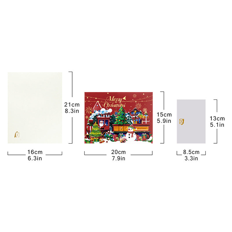 🎄🎁【3D Pop-Up Christmas Card with LED Lights and Music】 - Animated Greeting Card for Holiday Gifting!🌟