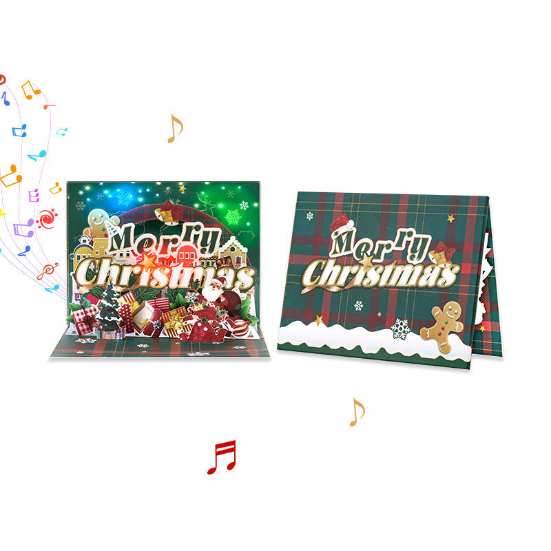 🎄🎁【3D Pop-Up Christmas Card with LED Lights and Music】 - Animated Greeting Card for Holiday Gifting!🌟