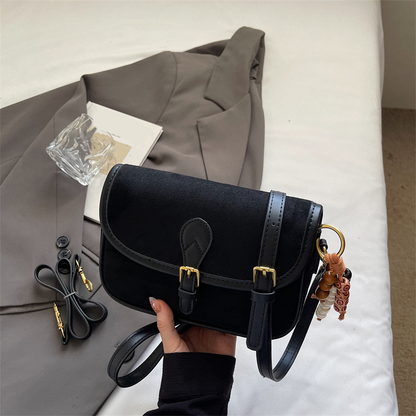 Women’s Saddle Crossbody Bag with Charm