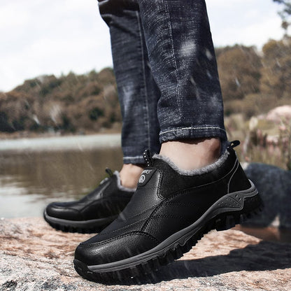 Men's Winter Waterproof Leather Snow Boots