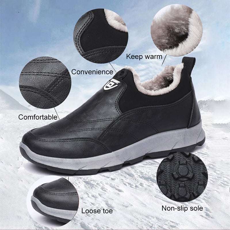 Men's Winter Waterproof Leather Snow Boots