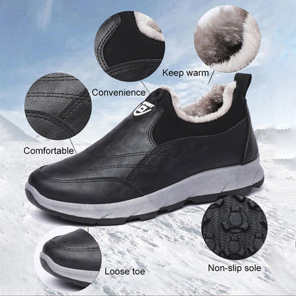 Men's Winter Waterproof Leather Snow Boots