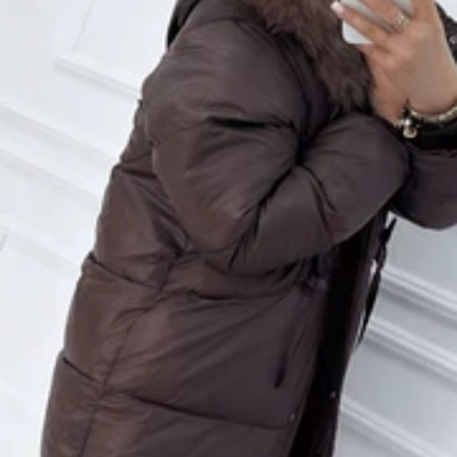 Women's Hooded Mid-Length Puffer Coat