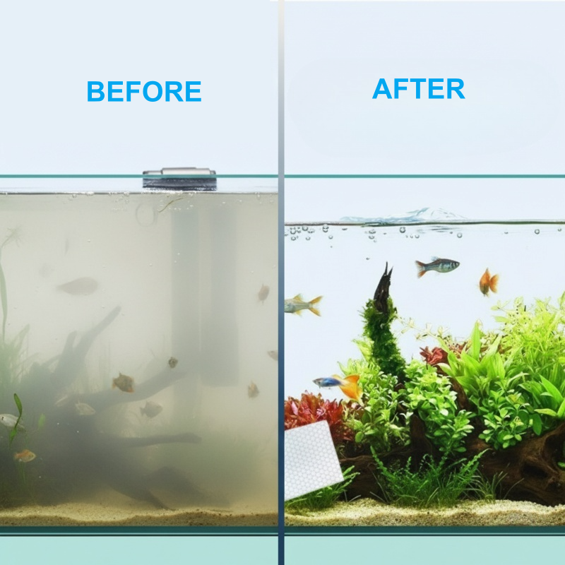 ⚡🐠 BUY 1 GET 1 FREE! ✨ AQUARIUM CLARIFYING SHEETS - Crystal Clear Water in 24 Hours, Removes Odors and Impurities, Safe for All Fish and Plants 🌿🔮